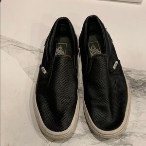 Vans Black Slip-On Loafers with Waffle Soles